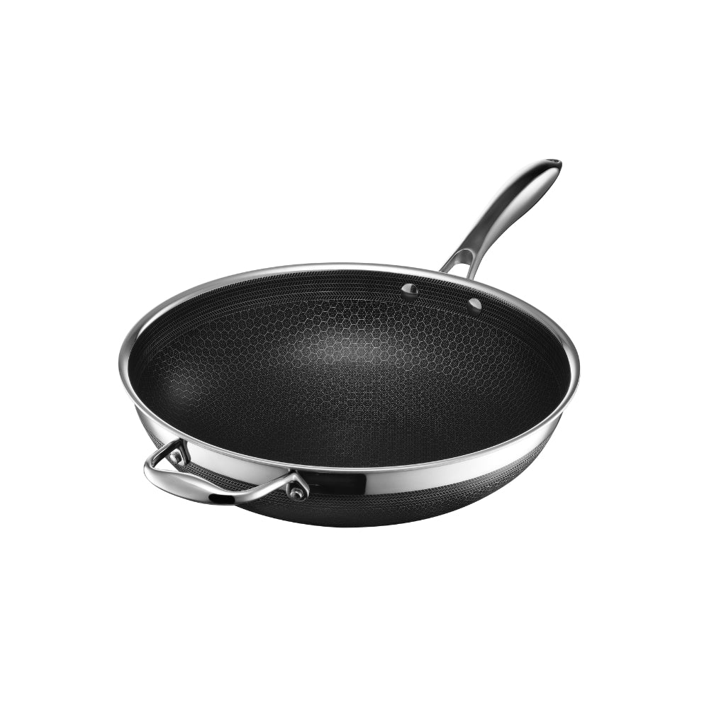 HexClad wokkipannu 30 cm hybridi